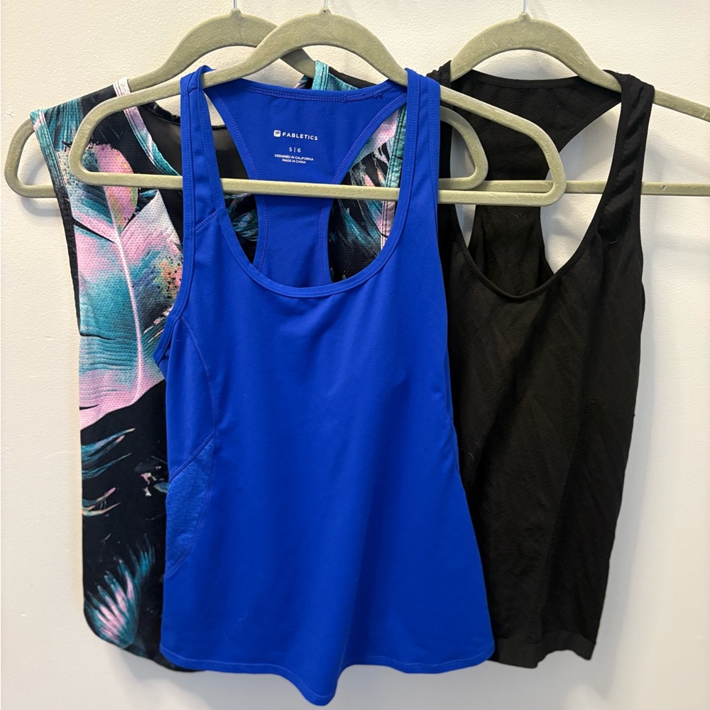 Fabletics Women's Tank Tops - Black, Blue, and Multicolor